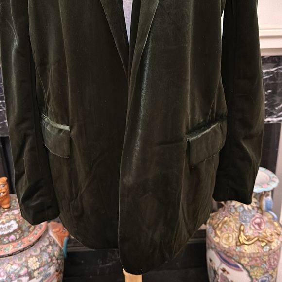 NWT “BB Dakota Steve Madden” green velvet blazer - Picture 3 of 7